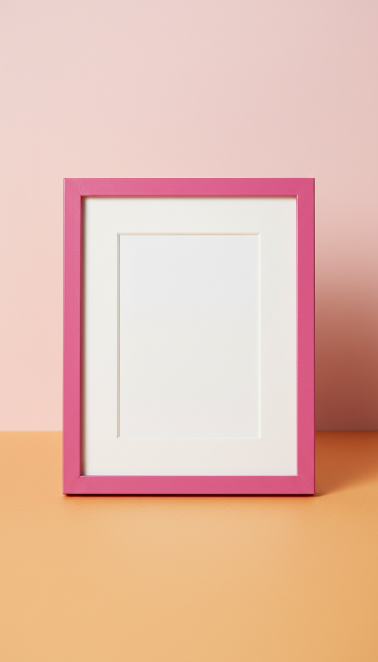 Mat Board Frame with Custom Pink Mat