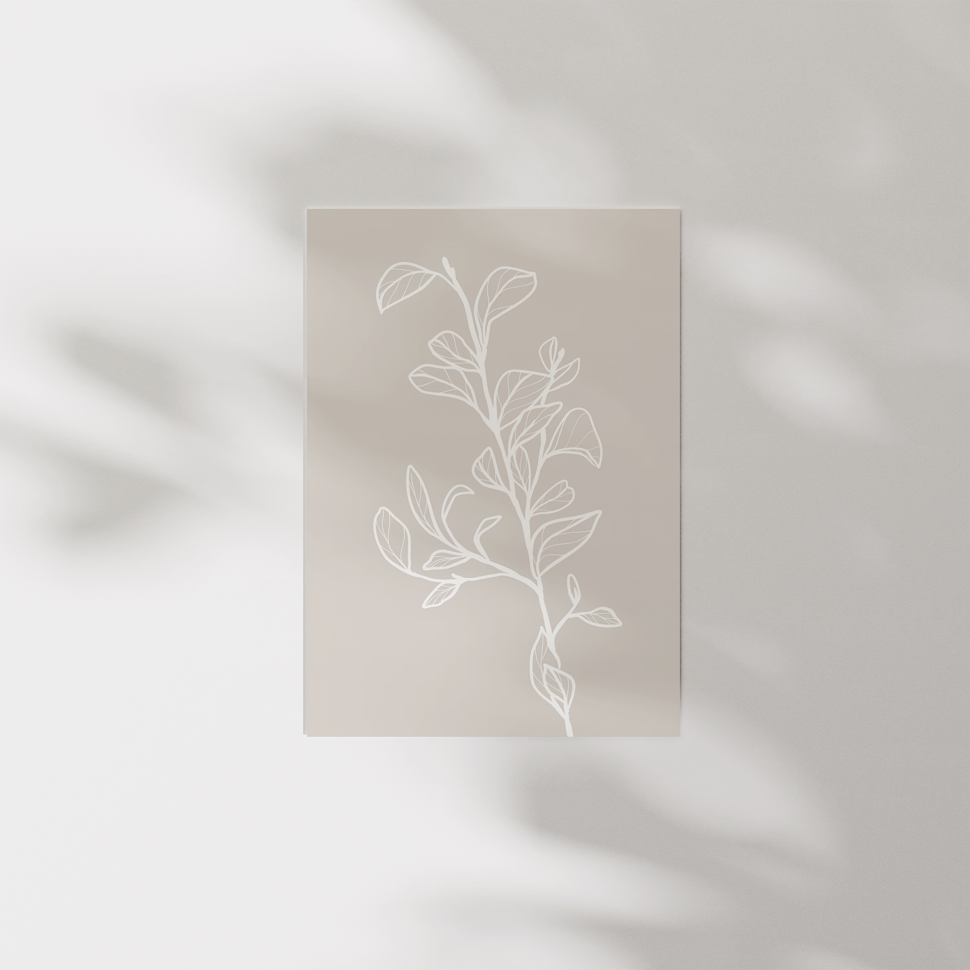 Garran branch with leaves in beige