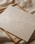 Garran branch with leaves in beige