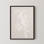 Garran branch with leaves in beige