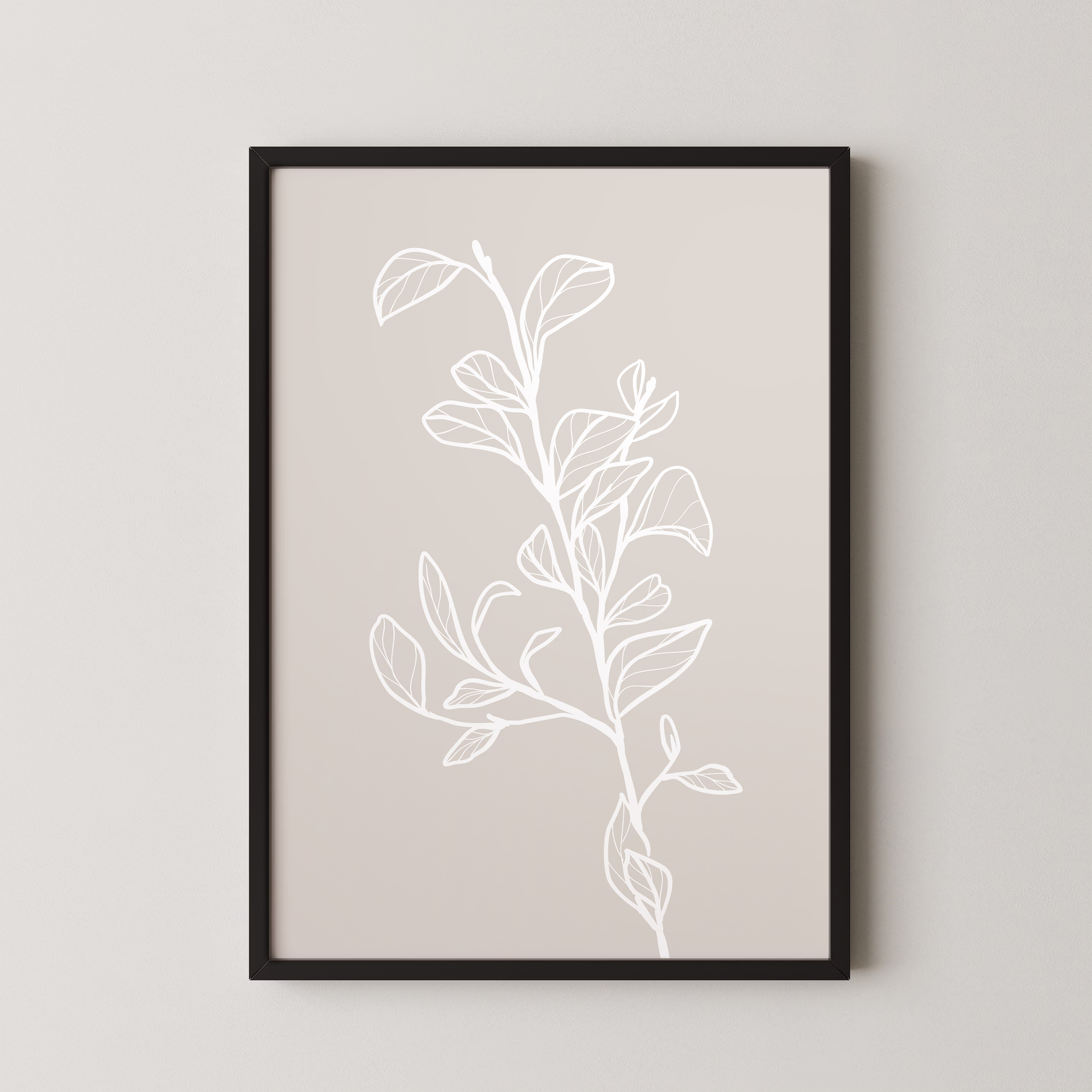 Garran branch with leaves in beige