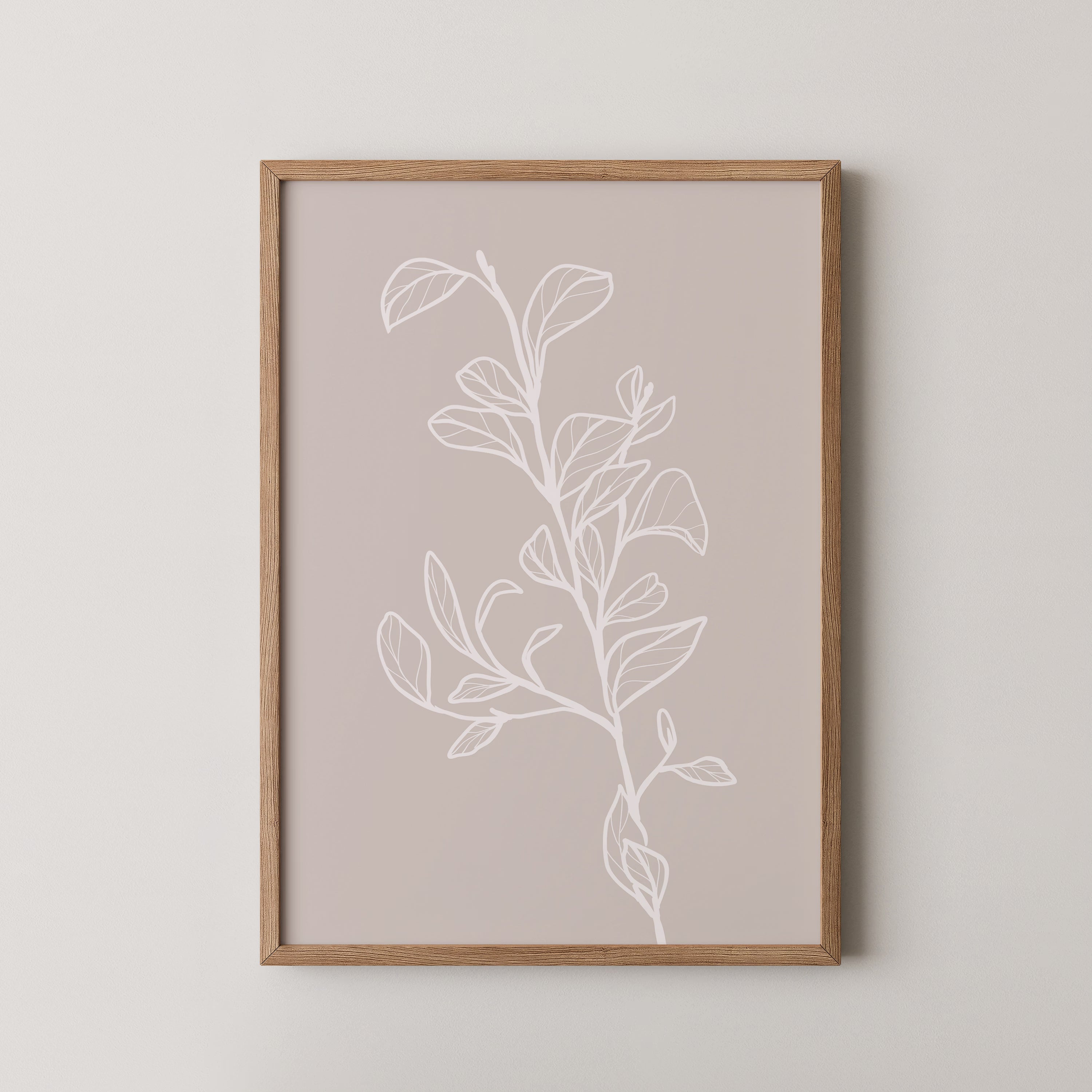 Garran branch with leaves in beige
