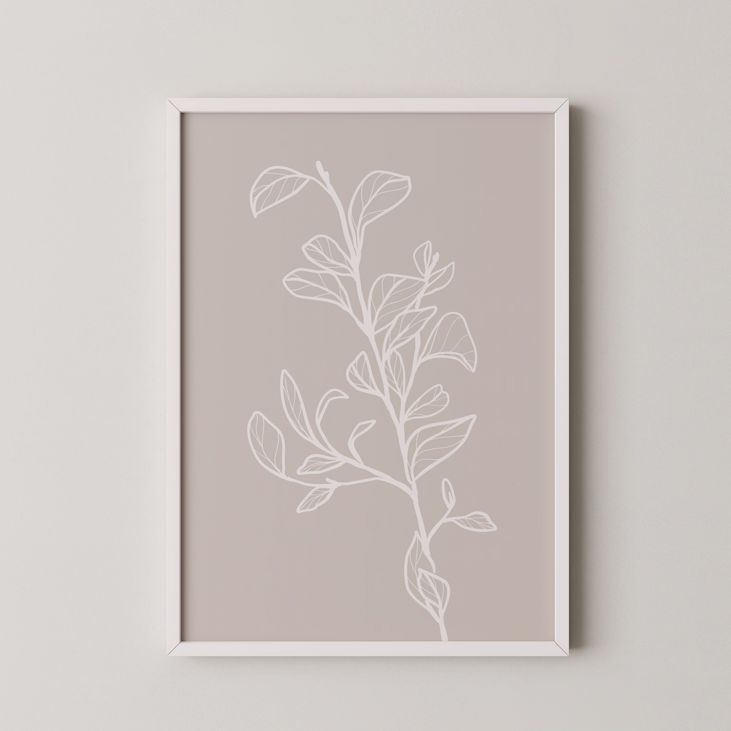Garran branch with leaves in beige
