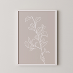 Garran branch with leaves in beige