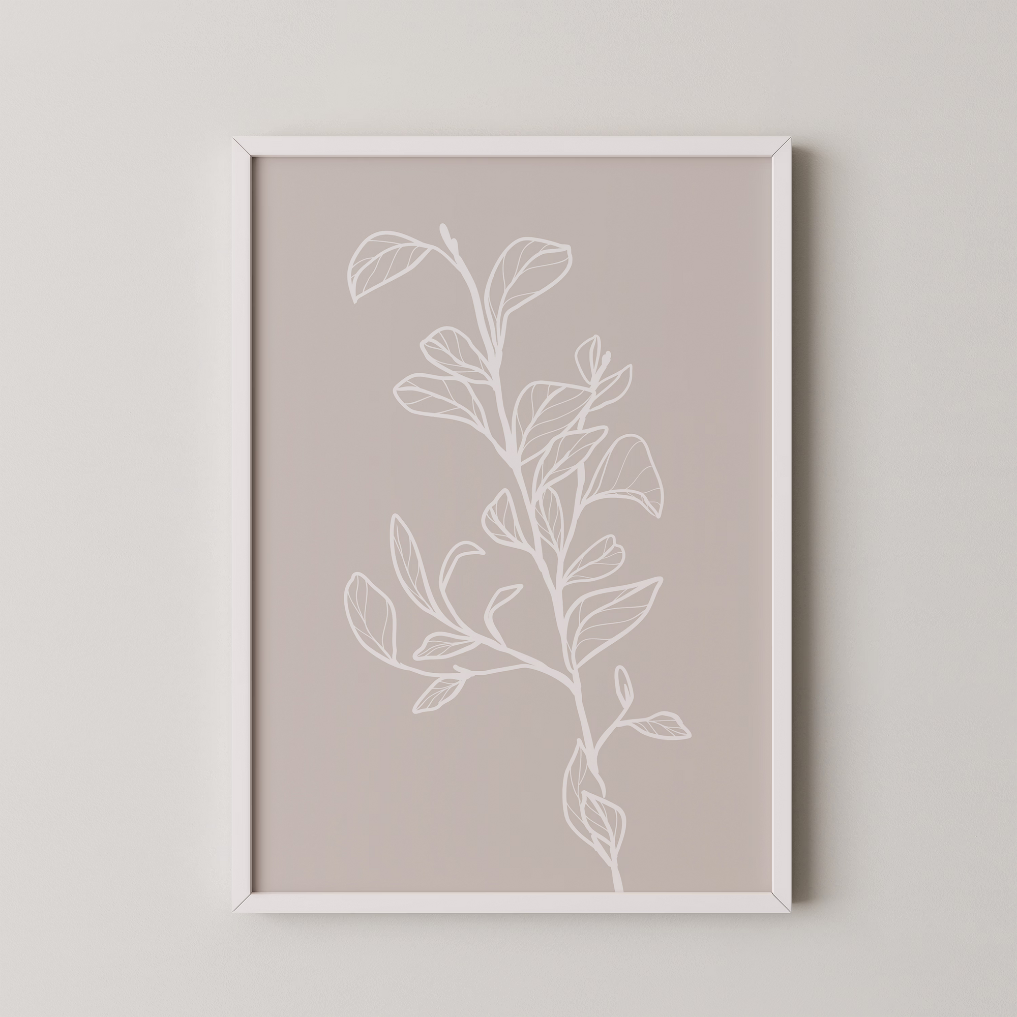 Garran branch with leaves in beige