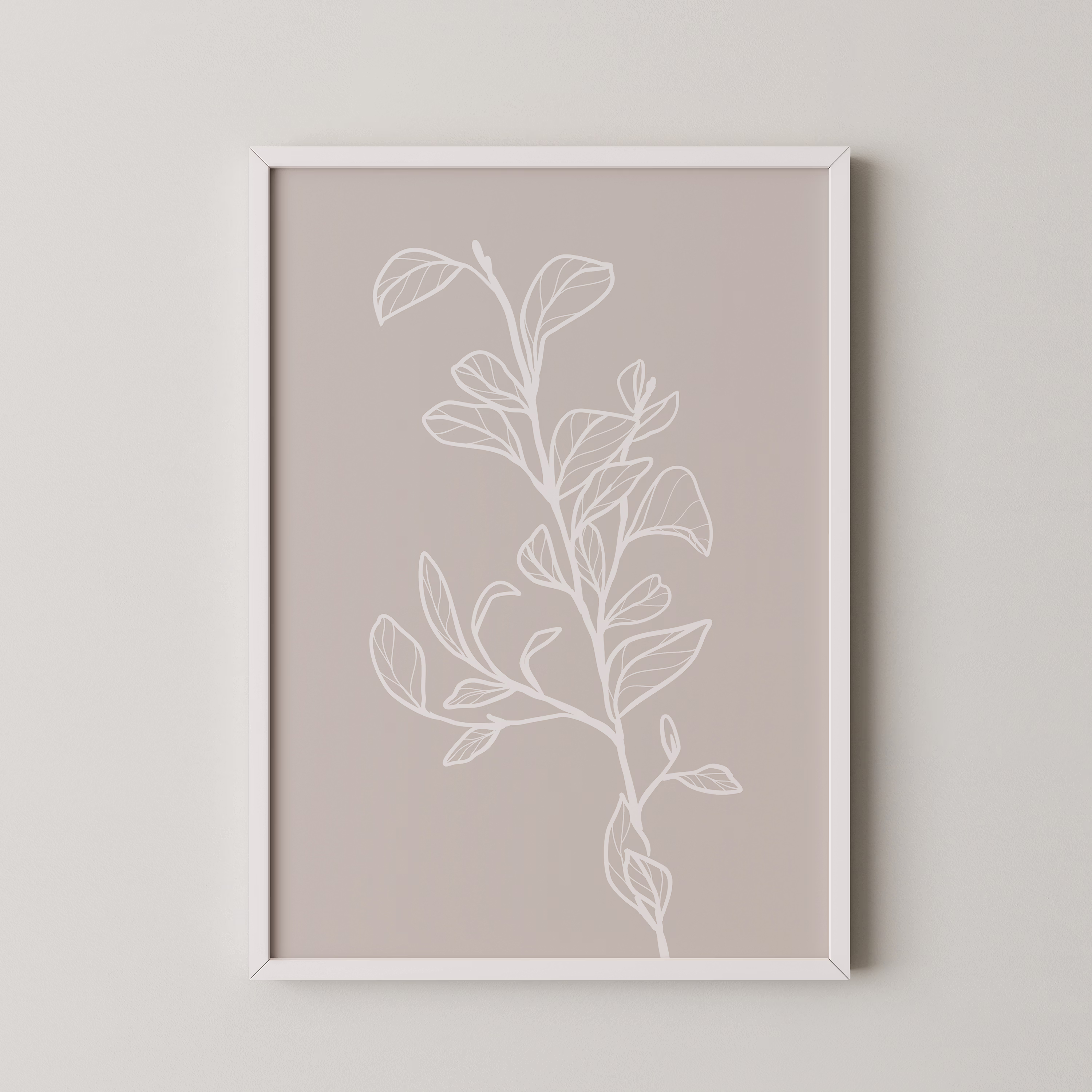 Garran branch with leaves in beige