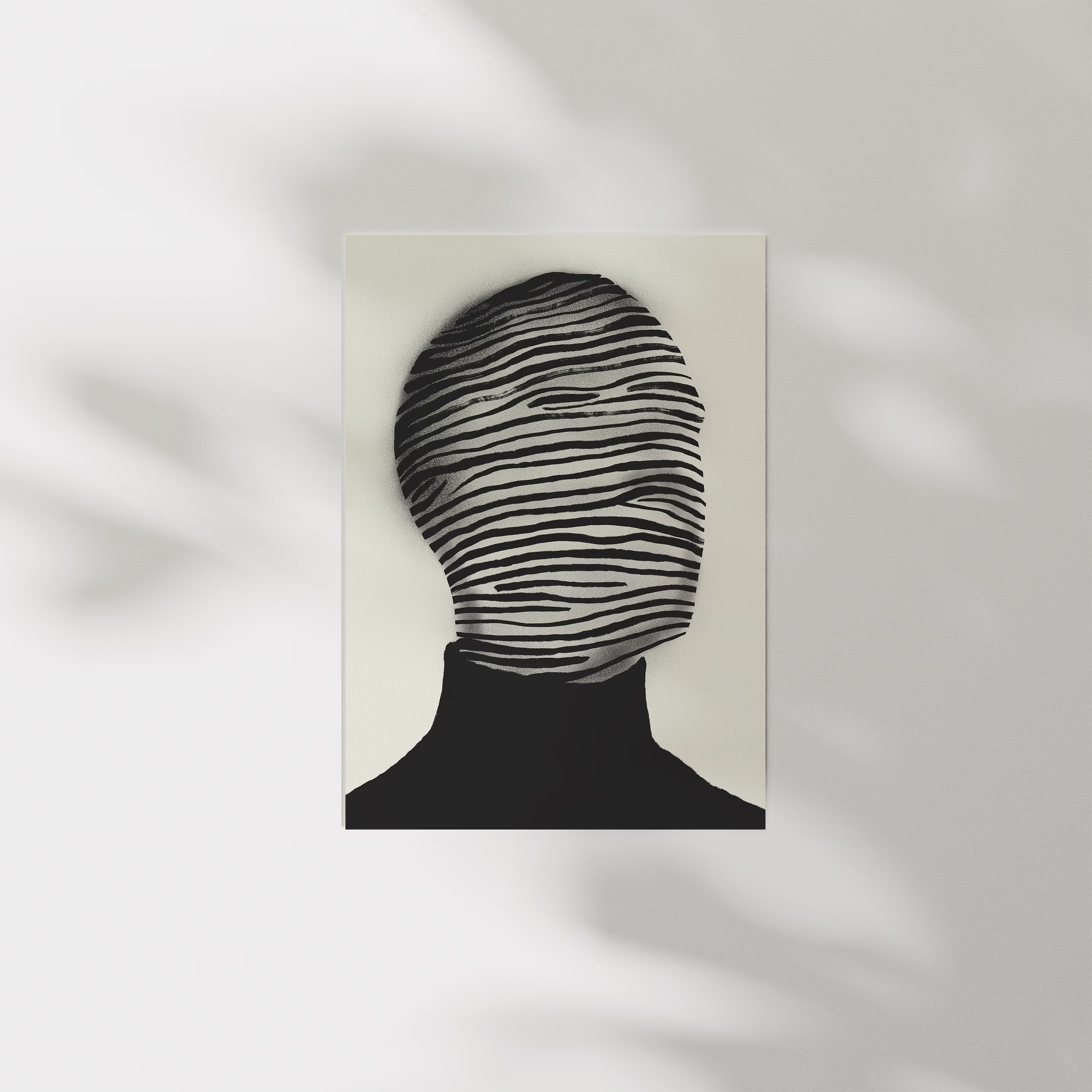 Abstract Striped Face