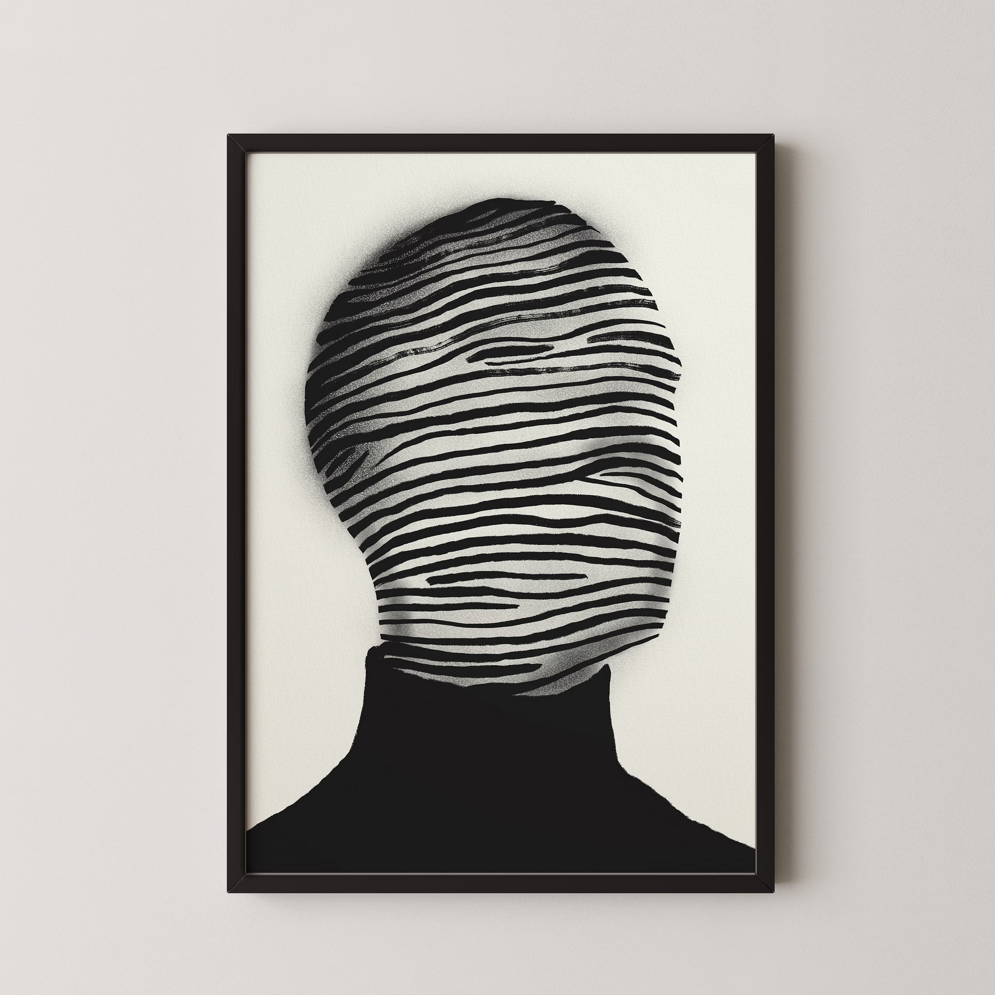Abstract Striped Face