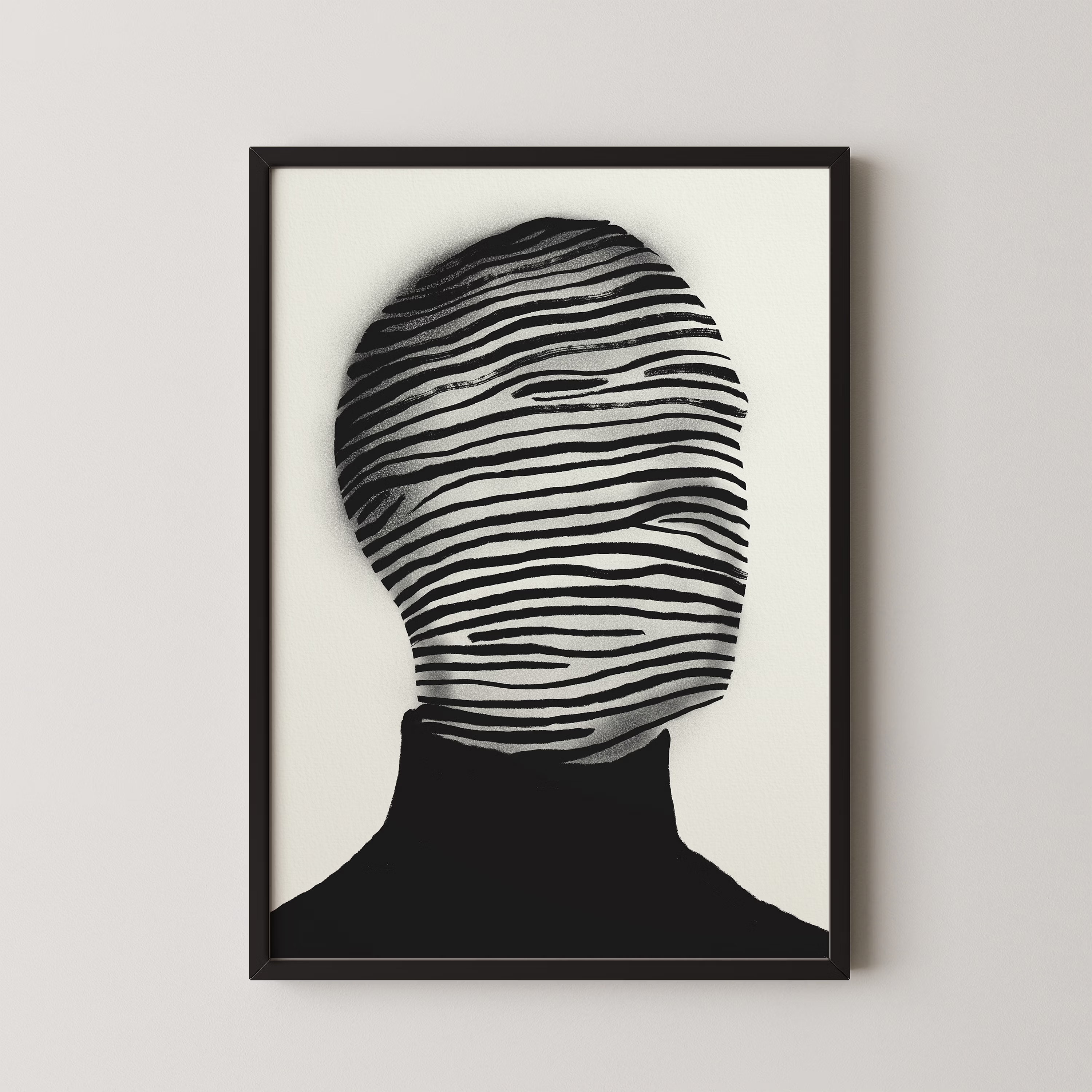 Abstract Striped Face
