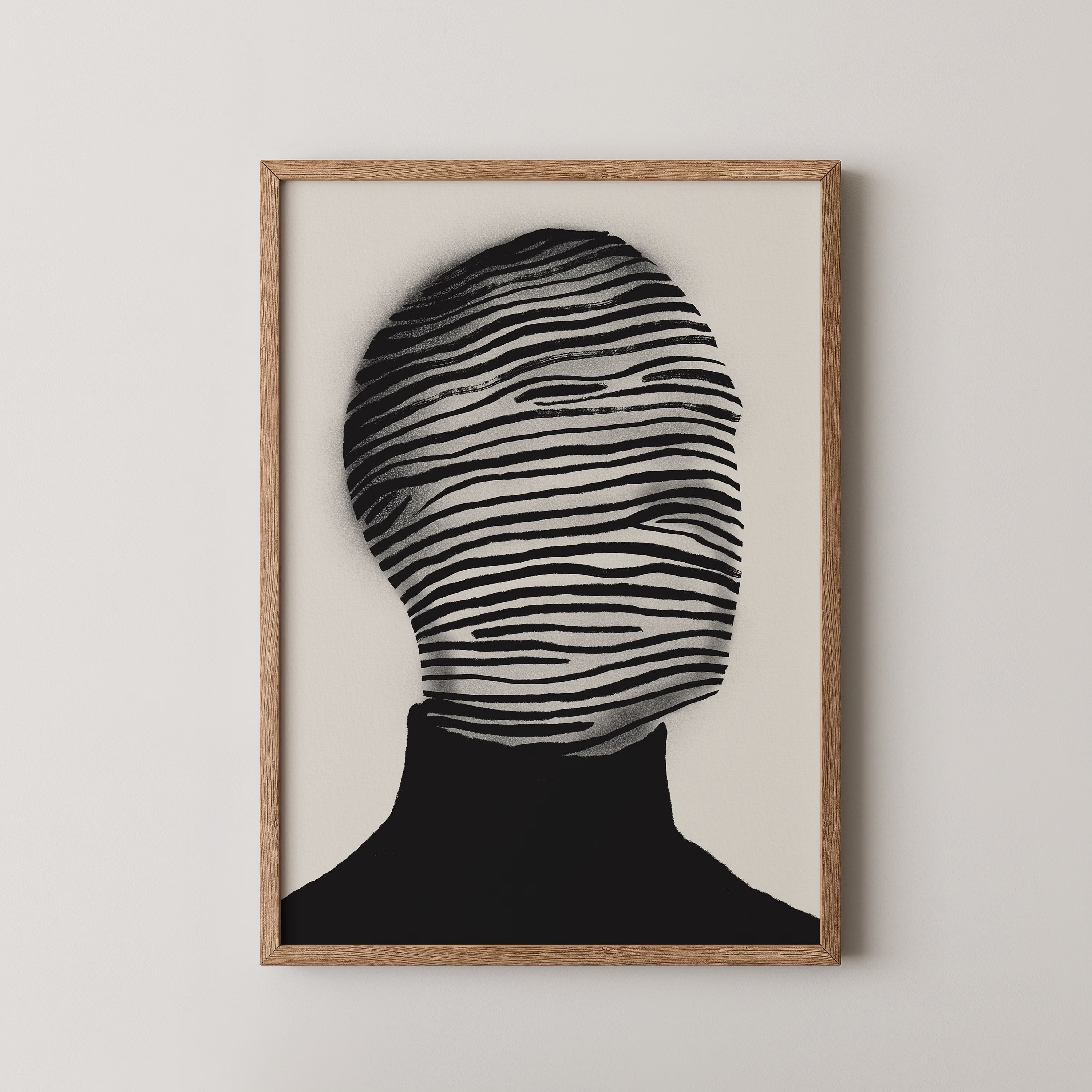 Abstract Striped Face
