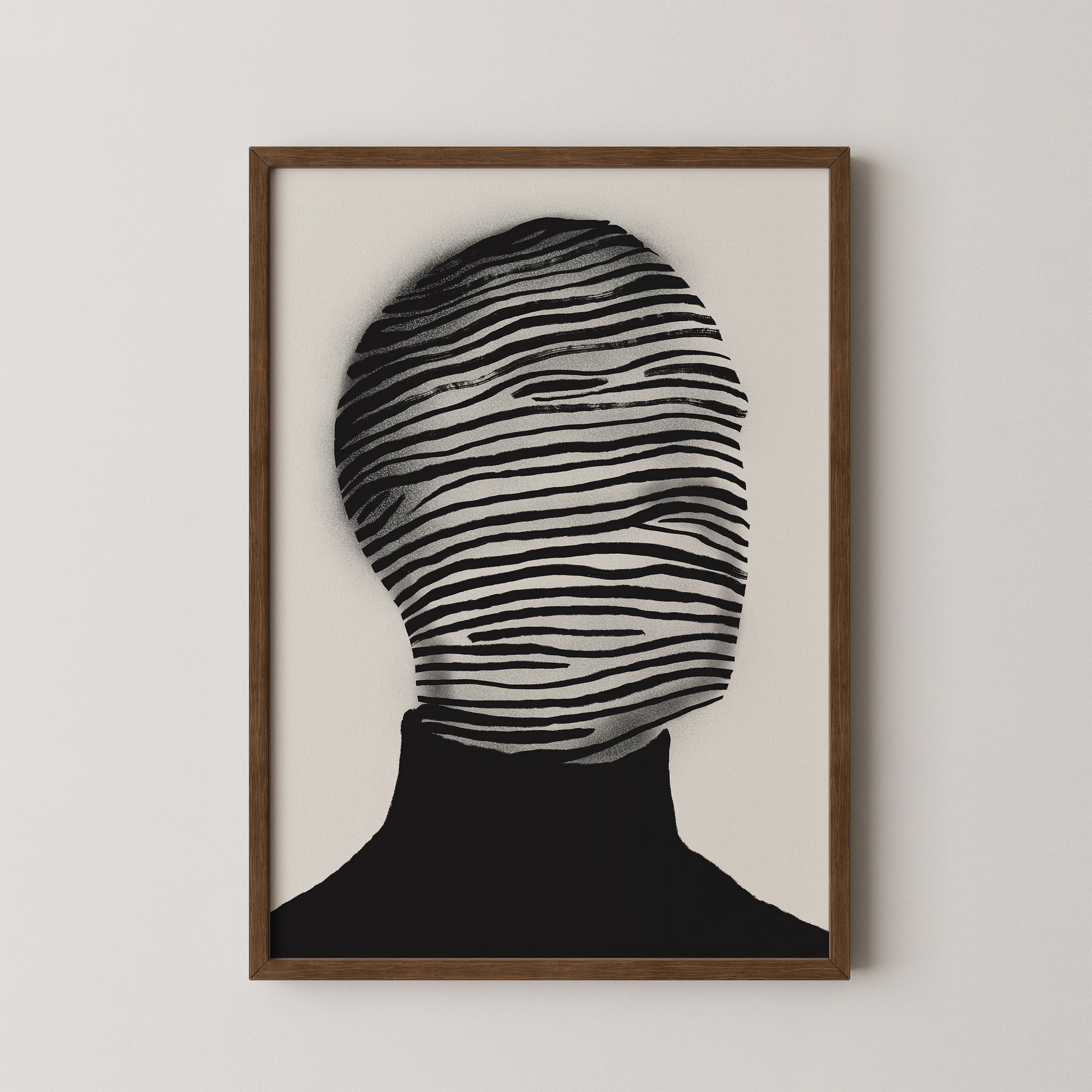 Abstract Striped Face