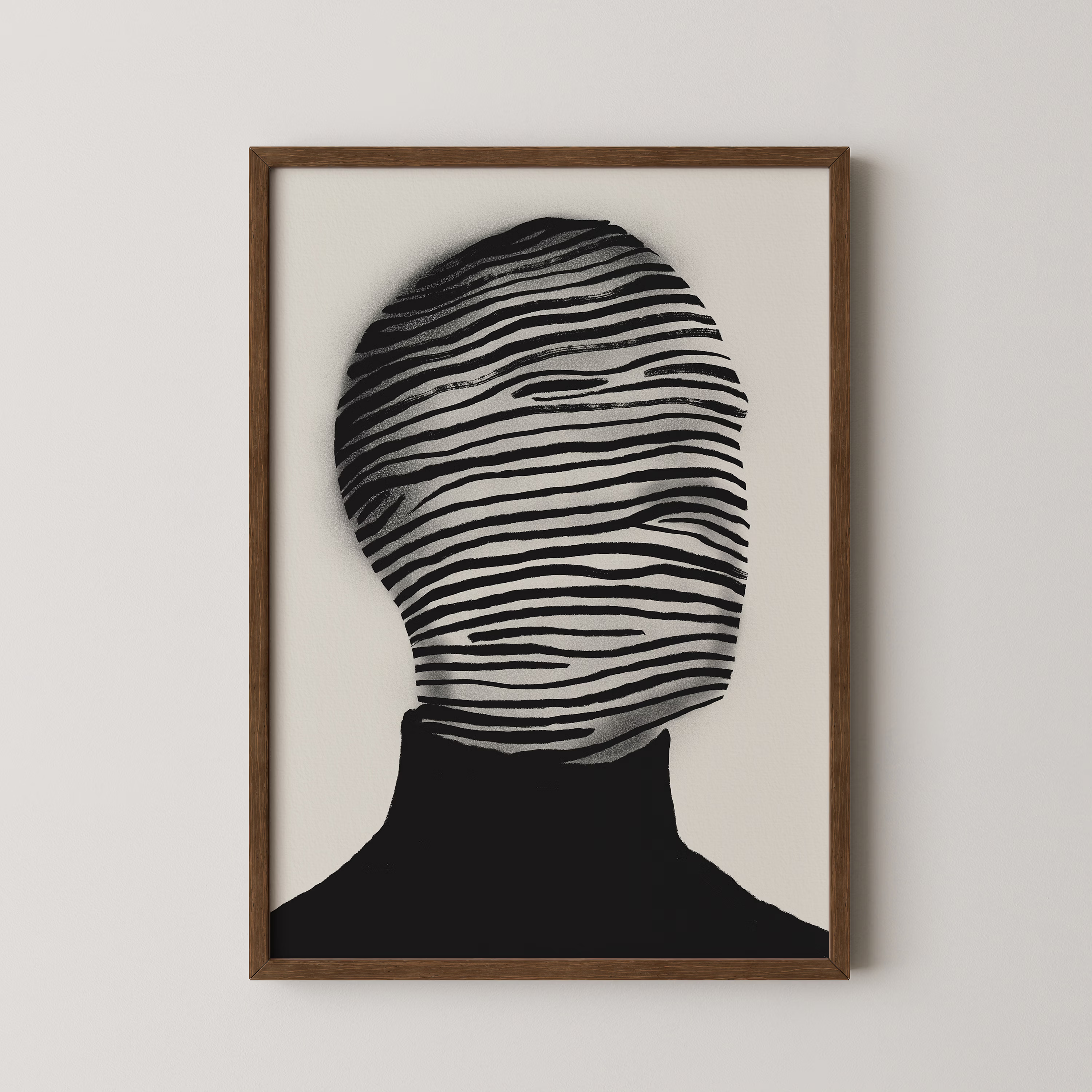 Abstract Striped Face