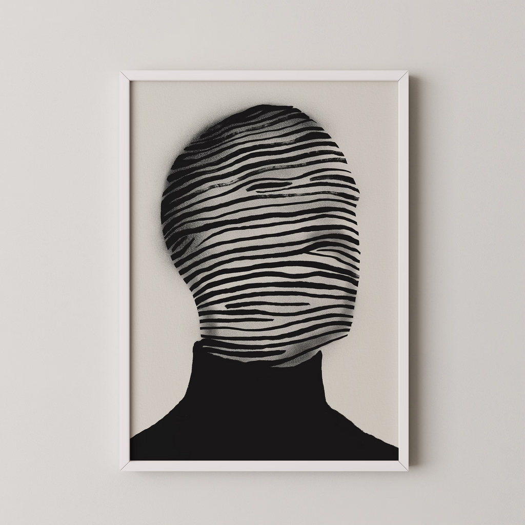Abstract Striped Face