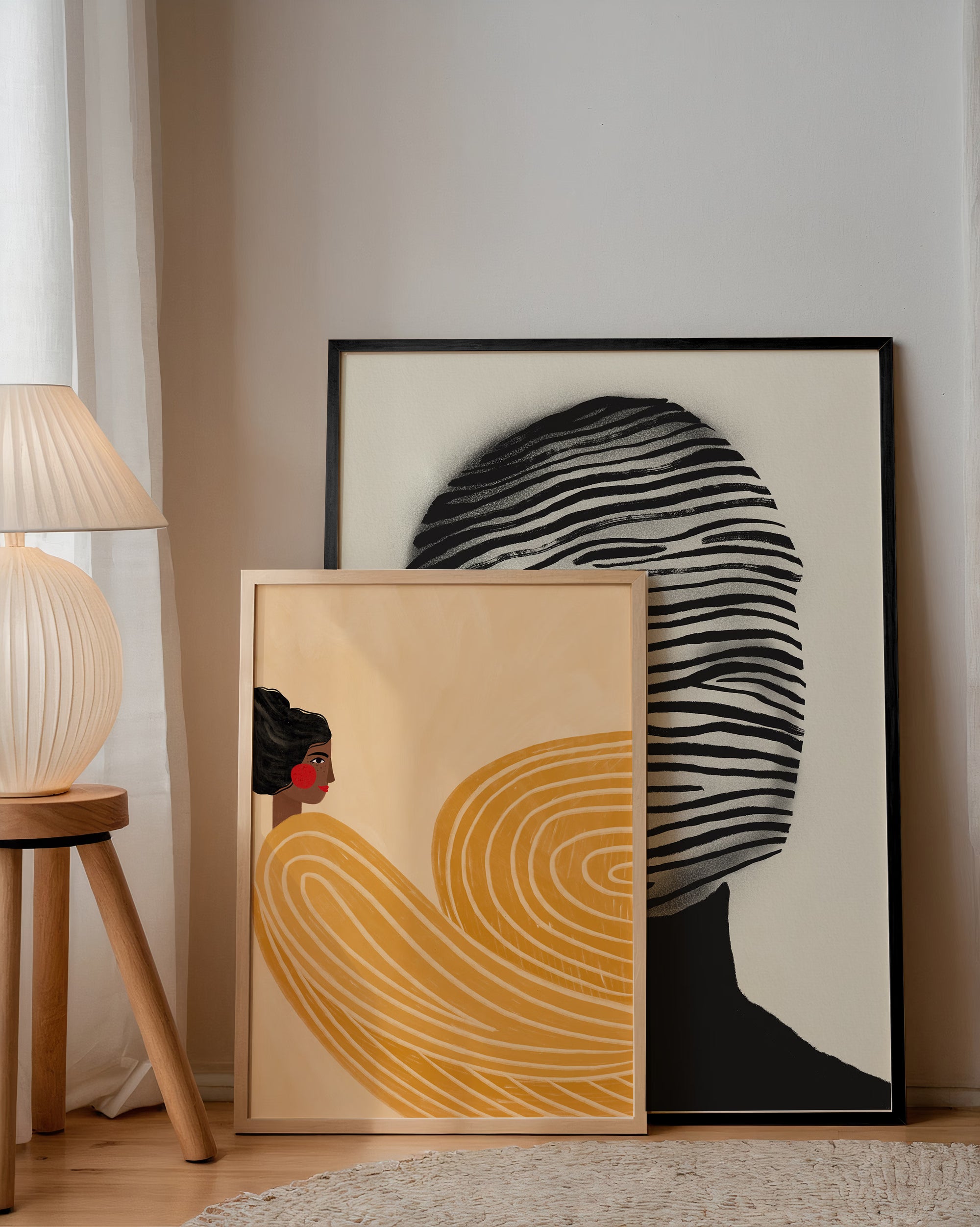 Abstract Striped Face